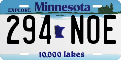 MN license plate 294NOE