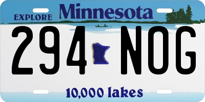 MN license plate 294NOG