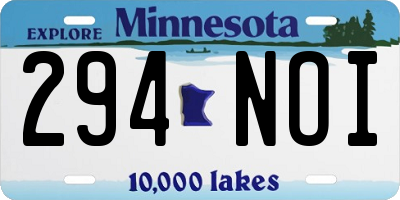 MN license plate 294NOI