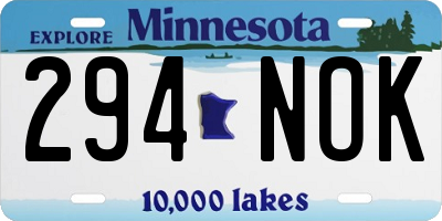 MN license plate 294NOK