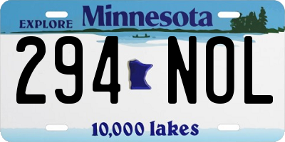 MN license plate 294NOL