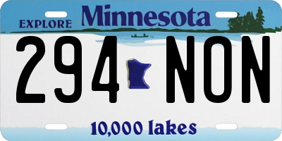 MN license plate 294NON