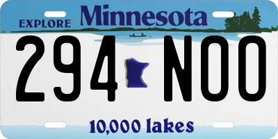 MN license plate 294NOO