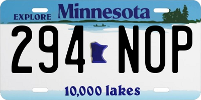 MN license plate 294NOP