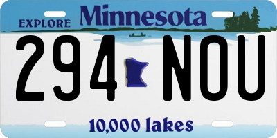 MN license plate 294NOU