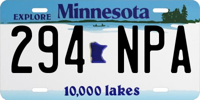 MN license plate 294NPA