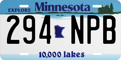 MN license plate 294NPB