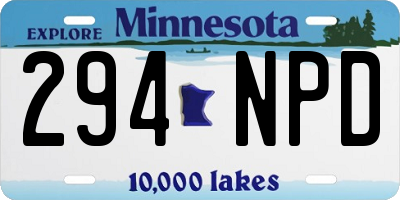 MN license plate 294NPD