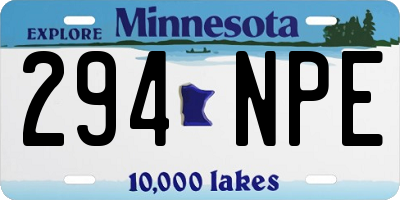 MN license plate 294NPE
