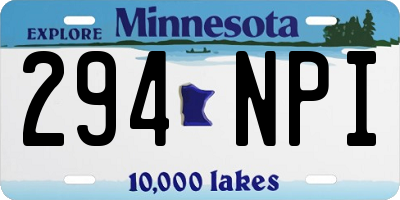 MN license plate 294NPI