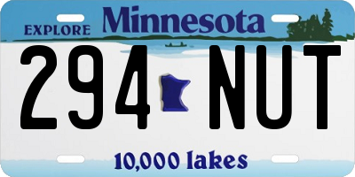 MN license plate 294NUT