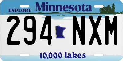 MN license plate 294NXM