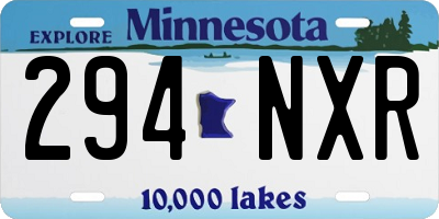 MN license plate 294NXR