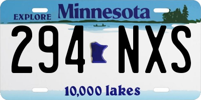 MN license plate 294NXS