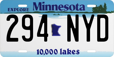 MN license plate 294NYD