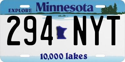 MN license plate 294NYT