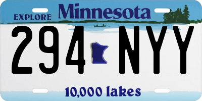 MN license plate 294NYY