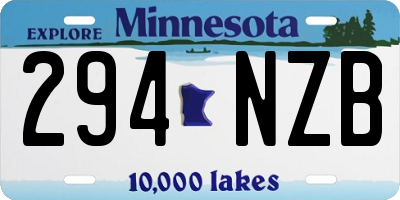 MN license plate 294NZB