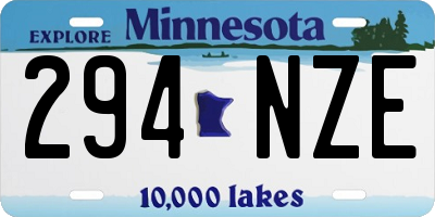 MN license plate 294NZE