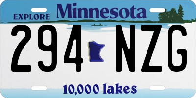 MN license plate 294NZG