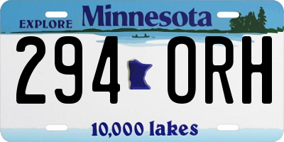 MN license plate 294ORH