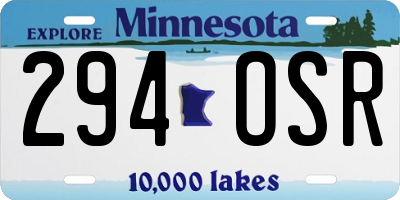 MN license plate 294OSR