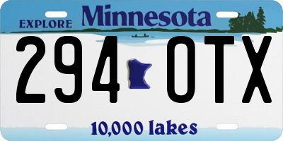 MN license plate 294OTX