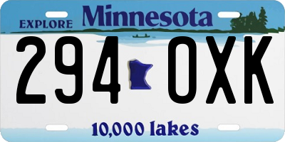 MN license plate 294OXK