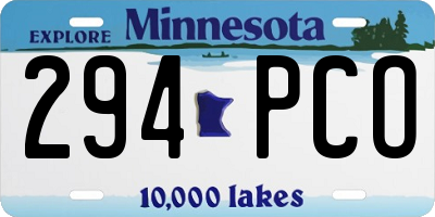 MN license plate 294PCO
