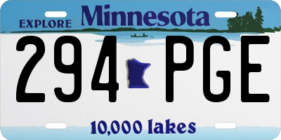 MN license plate 294PGE