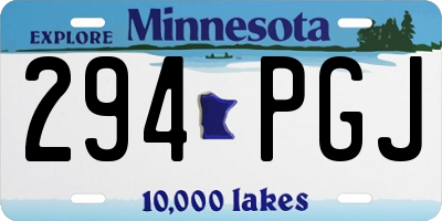 MN license plate 294PGJ