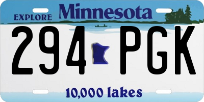 MN license plate 294PGK