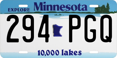 MN license plate 294PGQ