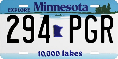 MN license plate 294PGR
