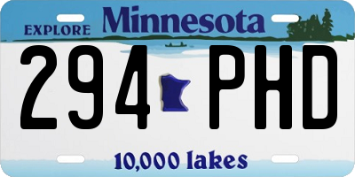 MN license plate 294PHD