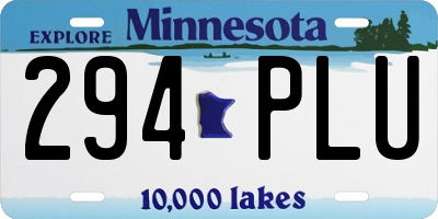 MN license plate 294PLU