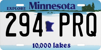 MN license plate 294PRQ