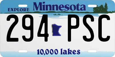 MN license plate 294PSC