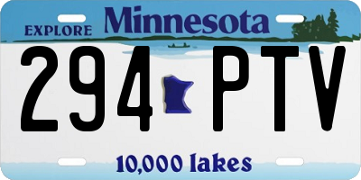 MN license plate 294PTV