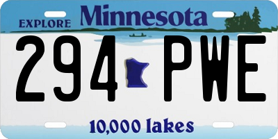 MN license plate 294PWE
