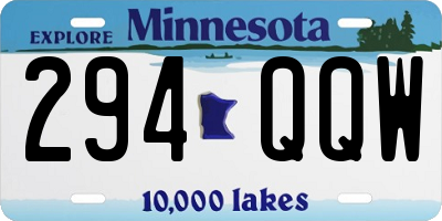 MN license plate 294QQW