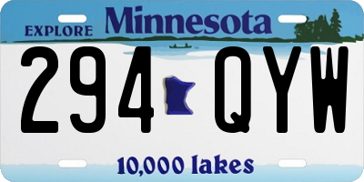 MN license plate 294QYW