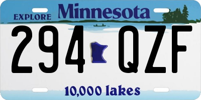 MN license plate 294QZF