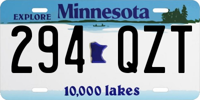 MN license plate 294QZT