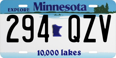 MN license plate 294QZV
