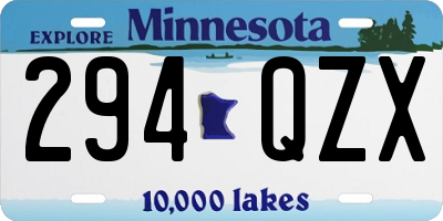 MN license plate 294QZX