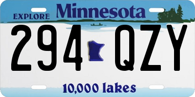 MN license plate 294QZY