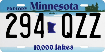 MN license plate 294QZZ