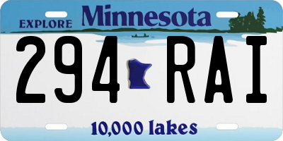 MN license plate 294RAI