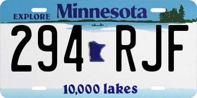 MN license plate 294RJF